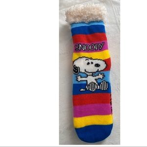 Snoopy Rainbow Peanuts Sherpa Lined Socks Non-Slip